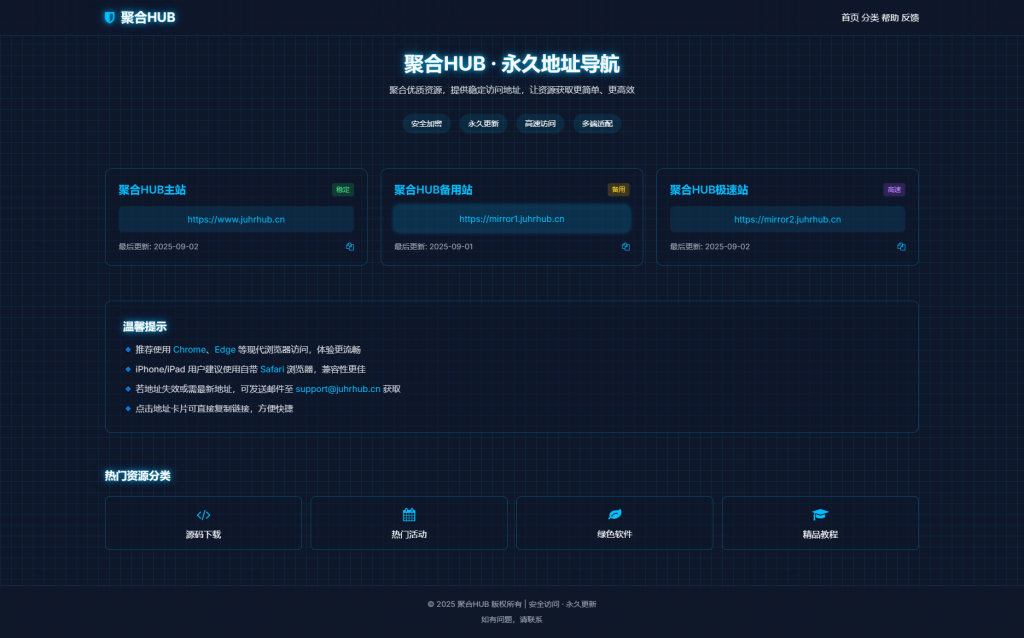 单页导航源码：打造高效资源导航单页网站的利器 - 聚合Hub-聚合Hub